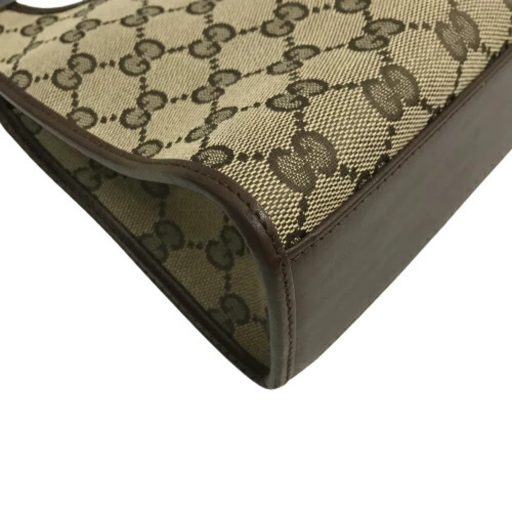 Gucci Handbag Jackie GG Canvas Shoulder Bag Tote Clutch Beige Brown - Picture 7 of 10